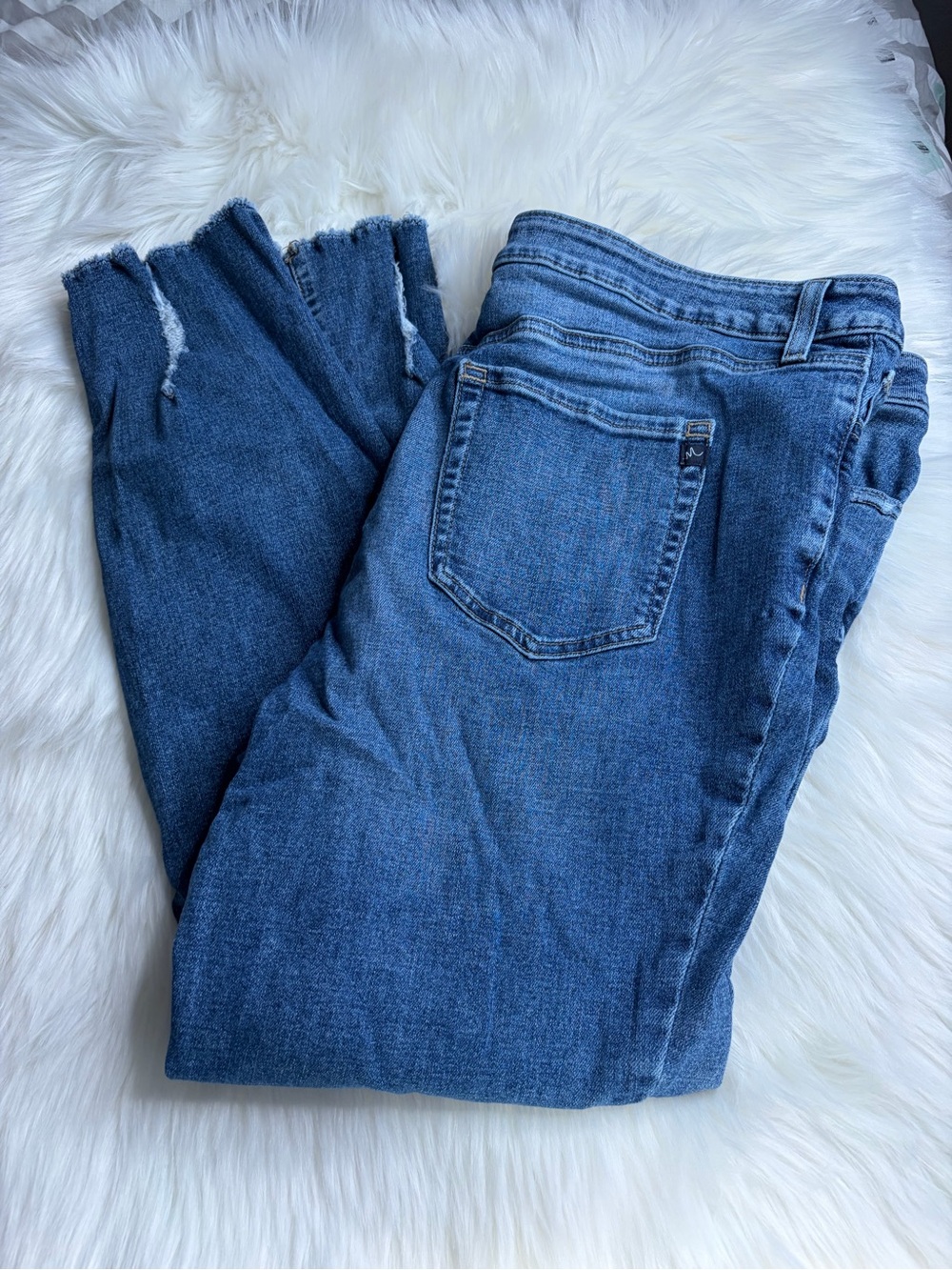 Maurices Mid Fit Raw Hem Dark Wash 16 Regular Jeans